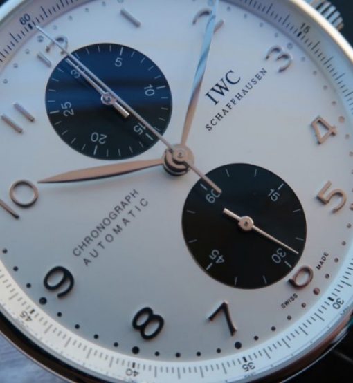 Replica IWC ZF Portuguese Chrono IW371411 Black Leather Strap - Image 2
