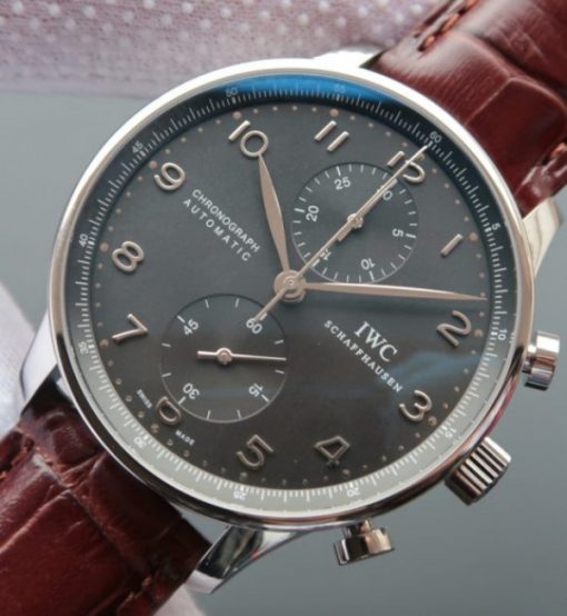 Replica IWC ZF Portuguese Chrono IW371431 Brown Leather Strap - Image 2