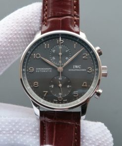 Replica IWC ZF Portuguese Chrono IW371431 Brown Leather Strap
