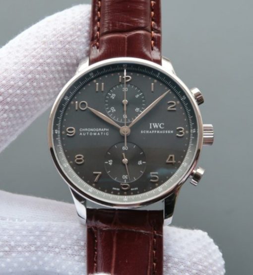 Replica IWC ZF Portuguese Chrono IW371431 Brown Leather Strap