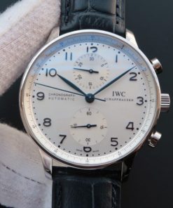 Replica IWC ZF Portuguese Chrono IW371446 Blue Leather Strap