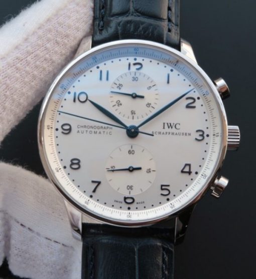 Replica IWC ZF Portuguese Chrono IW371446 Blue Leather Strap