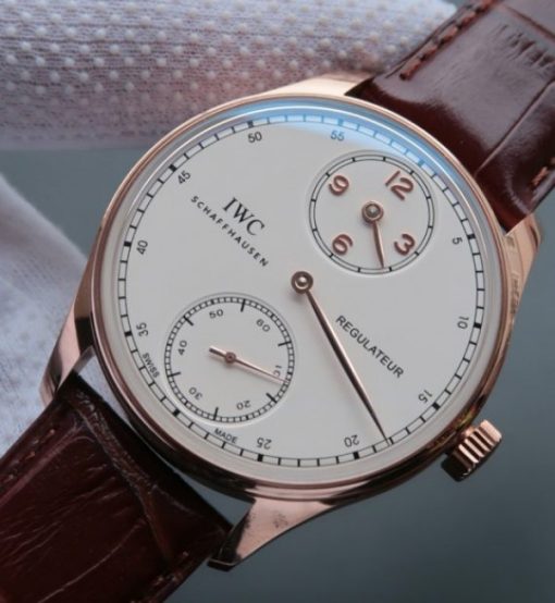 Replica IWC YLF Portuguese Regulateur RG White Dial Gold Markers A6498 - Image 2