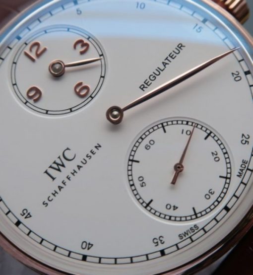 Replica IWC YLF Portuguese Regulateur RG White Dial Gold Markers A6498 - Image 3