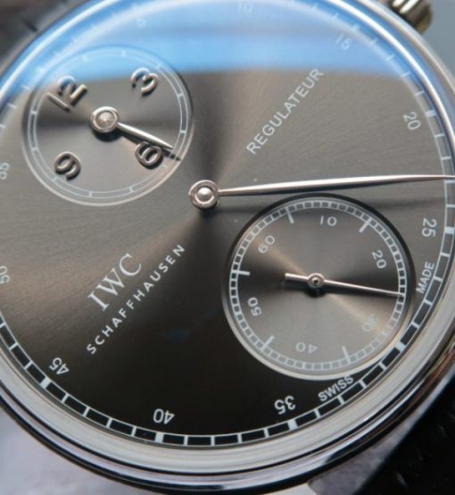 Replica IWC YLF Portuguese Regulateur Gray Dial Leather Strap A6498 - Image 3