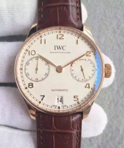 Replica IWC ZF Portuguese IW500701 RG White Dial Leather Strap A52010