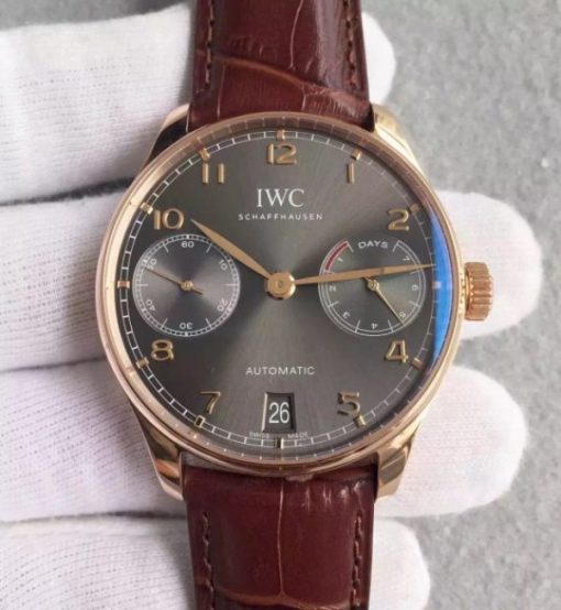 Replica IWC ZF Portuguese RG IW500702 Leather Strap A52010