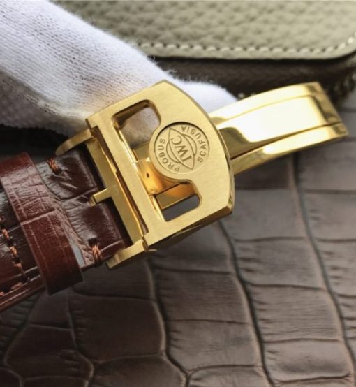 Replica IWC ZF Portuguese IW500101 YG White Dial Leather Strap A52010 - Image 9