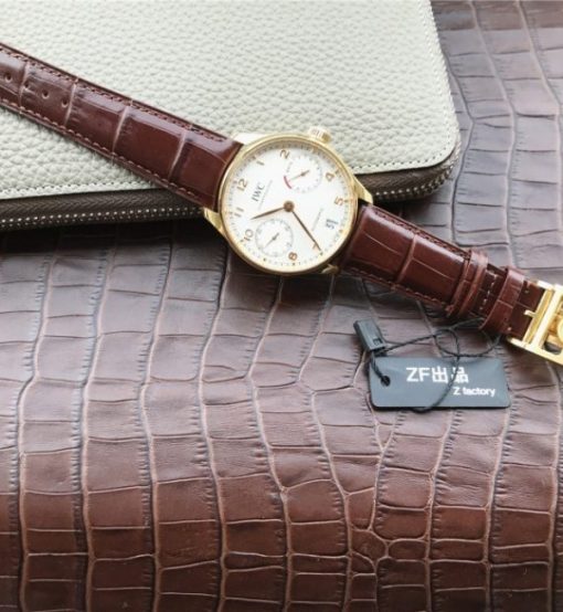 Replica IWC ZF Portuguese IW500101 YG White Dial Leather Strap A52010 - Image 22