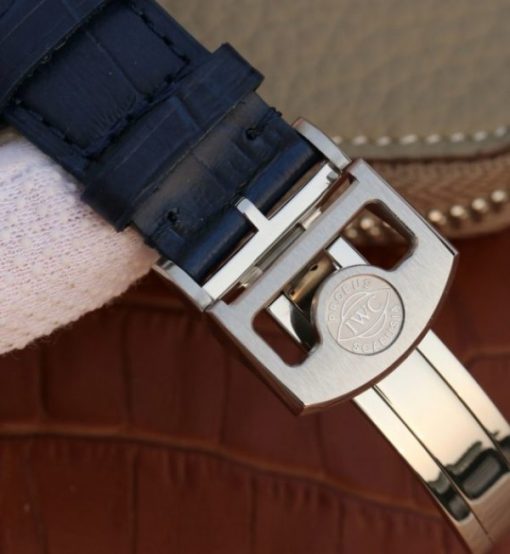 Replica IWC ZF Portuguese IW500705 White Dial Blue Markers Leather Strap V3 - Image 7