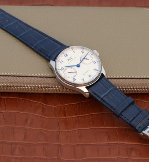 Replica IWC ZF Portuguese IW500705 White Dial Blue Markers Leather Strap V3 - Image 8