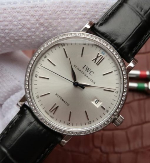 Replica IWC MK Portofino IW356514 Silver Dial Diamonds Bezel - Image 2