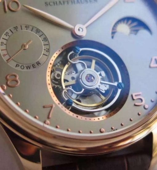 Replica IWC Portuguese Tourbillon Power Reserve Moonphase RG Markers Gray Dial - Image 3