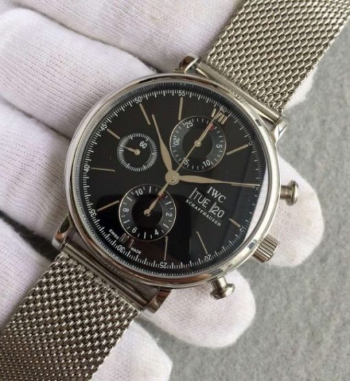 Replica IWC V6 Portofino IW391010 Chronograph Black Dial - Image 2