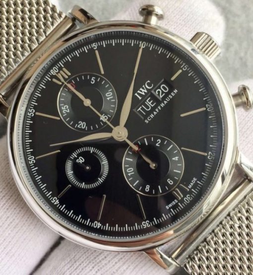Replica IWC V6 Portofino IW391010 Chronograph Black Dial - Image 3