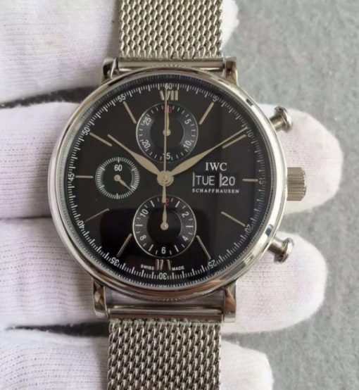 Replica IWC V6 Portofino IW391010 Chronograph Black Dial
