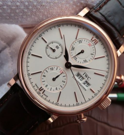 Replica IWC Portofino Chronograph IW391020 RG White Dial - Image 2