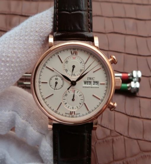 Replica IWC Portofino Chronograph IW391020 RG White Dial