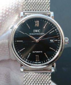 Replica IWC MK Portofino IW356506 Automatic Black Dial SS Mesh Bracelet