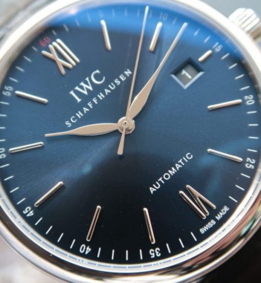 Replica IWC MK Portofino IW356512 Automatic Blue Dial Leather Strap - Image 2