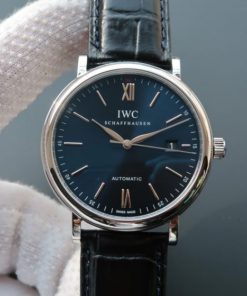 Replica IWC MK Portofino IW356512 Automatic Blue Dial Leather Strap