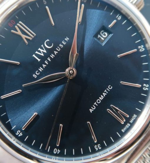 Replica IWC MK Portofino Automatic Blue Dial SS Mesh Bracelet - Image 2