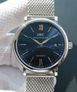Replica IWC MK Portofino Automatic Blue Dial SS Mesh Bracelet