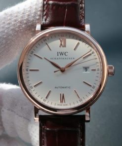 Replica IWC MK Portofino RG IW356504 Automatic White Dial Leather Strap