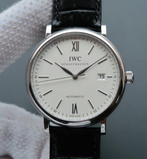 Replica IWC MK Portofino IW356501 Automatic White Dial Leather Strap
