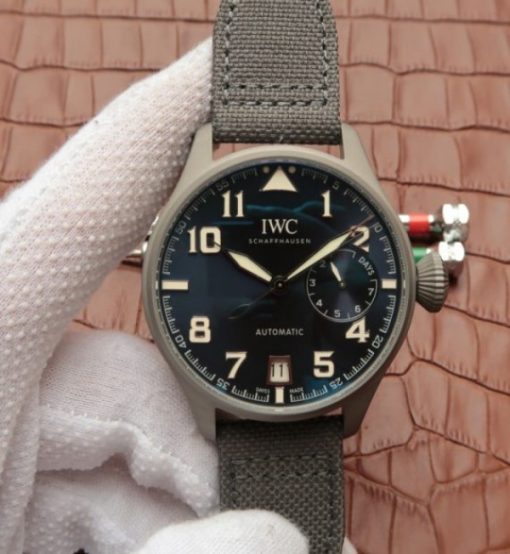 Replica IWC Big Pilot Custom Made Sandblasted SS Case Blue Dial