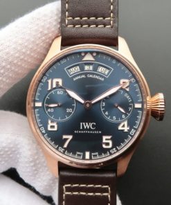Replica IWC ZF Big Pilot IW502701 RG Blue Dial Leather Strap