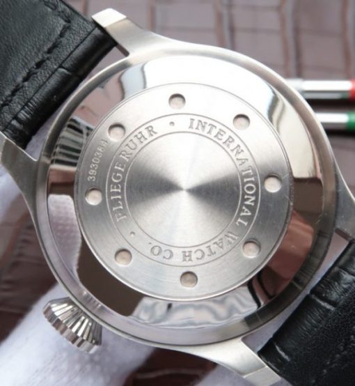 Replica IWC ZF Big Pilot Real PR IW500906 Silver Dial Leather Strap - Image 6