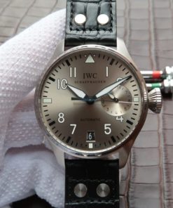 Replica IWC ZF Big Pilot Real PR IW500906 Silver Dial Leather Strap
