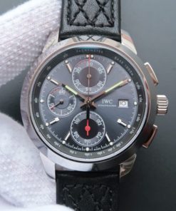 Replica IWC Ingenieur Chrono IW380702 Gray Dial Leather Strap