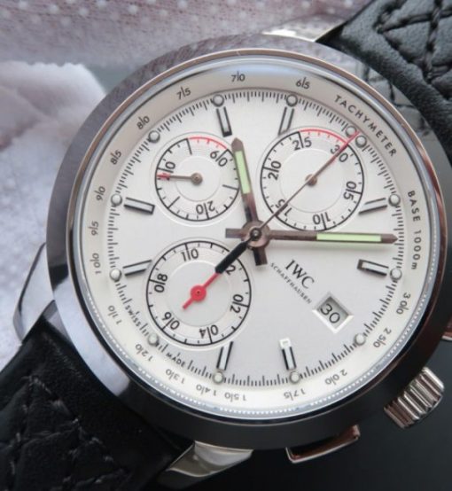 Replica IWC Ingenieur Chrono IW380701 White Dial Leather Strap - Image 2