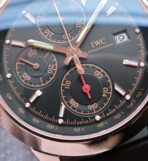 IWC Ingenieur Chrono RG IW3807 Black Dial Leather Strap - Image 3