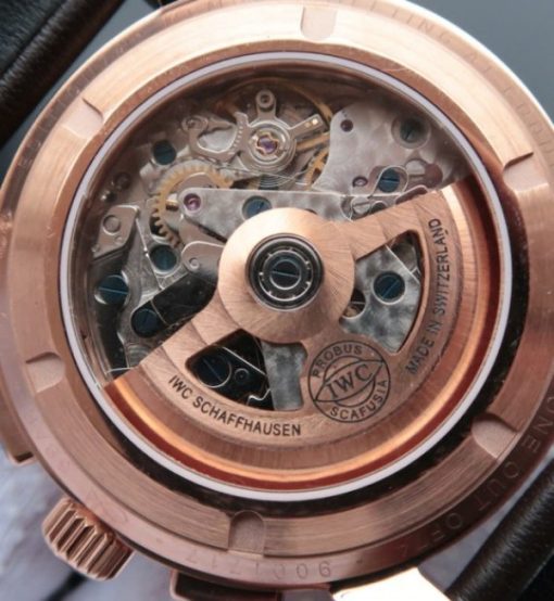 IWC Ingenieur Chrono RG IW3807 Black Dial Leather Strap - Image 6