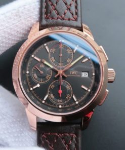 IWC Ingenieur Chrono RG IW3807 Black Dial Leather Strap