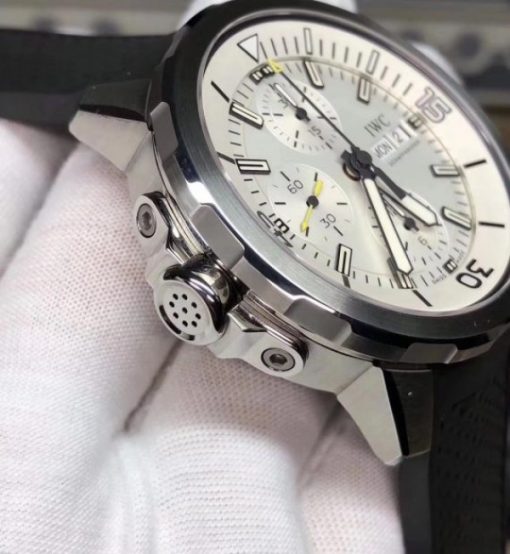 Replica IWC V6 Aquatimer Chrono IW3768 White Dial SS Bracelet A7750 - Image 6