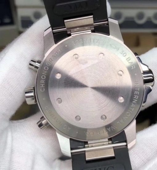 Replica IWC V6 Aquatimer Chrono IW3768 White Dial SS Bracelet A7750 - Image 7