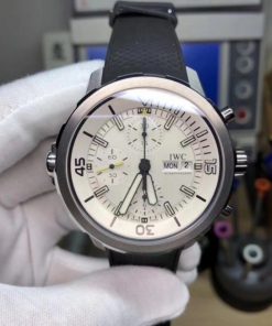 Replica IWC V6 Aquatimer Chrono IW3768 White Dial SS Bracelet A7750