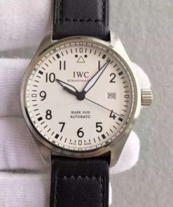 Replica IWC MKF Mark XVIII IW327002 White Dial Leather Strap A2892