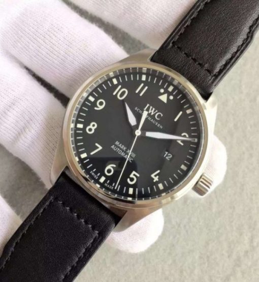 Replica IWC MKF Mark XVIII IW327001 Black Dial Leather Strap - Image 2