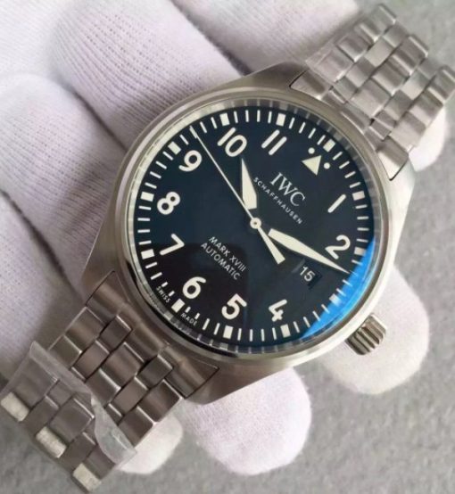 Replica IWC MKF Mark XVIII IW3270 Blue Dial SS Bracelet A2892 - Image 2