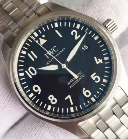 Replica IWC MKF Mark XVIII IW3270 Blue Dial SS Bracelet A2892 - Image 3
