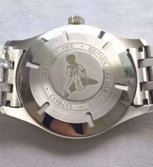 Replica IWC MKF Mark XVIII Le Petit Prince Blue Dial SS Bracelet A2892 - Image 6