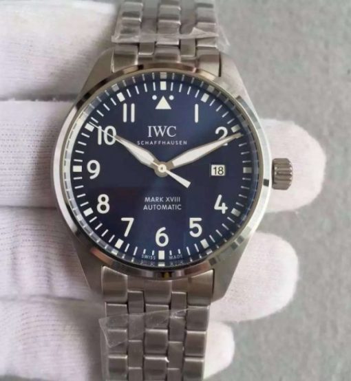 Replica IWC MKF Mark XVIII Le Petit Prince Blue Dial SS Bracelet A2892