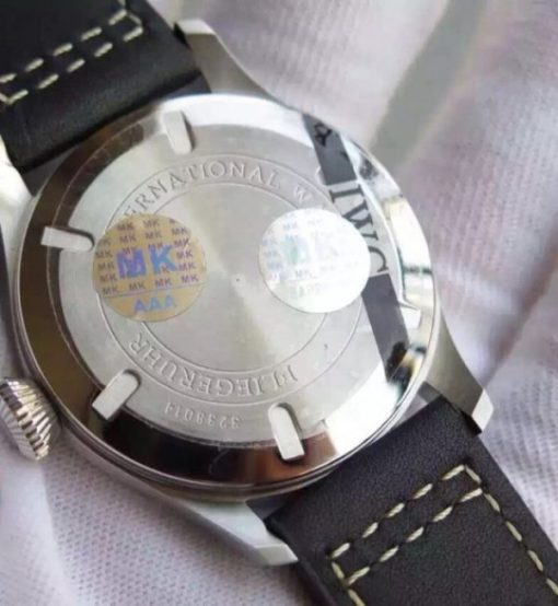 Replica IWC MKF Mark XVI Silver Dial Black Leather Strap A2892 - Image 6