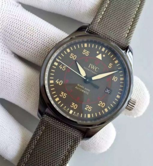Replica IWC MKF Mark XVIII IW324702 Gray Dial Nylon Strap A2892 - Image 2