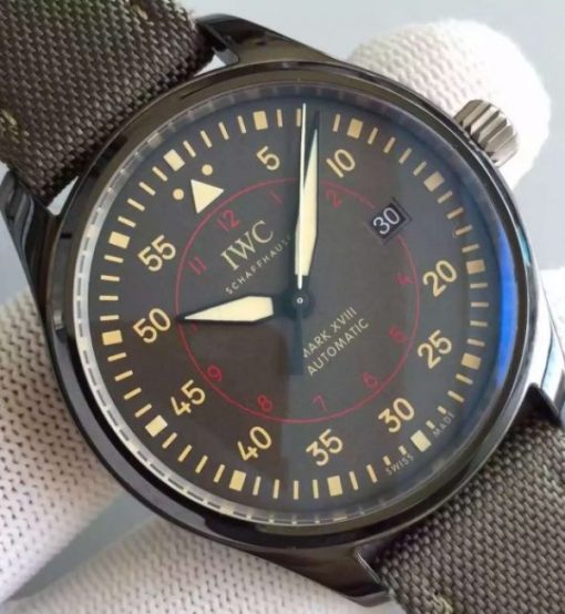Replica IWC MKF Mark XVIII IW324702 Gray Dial Nylon Strap A2892 - Image 3